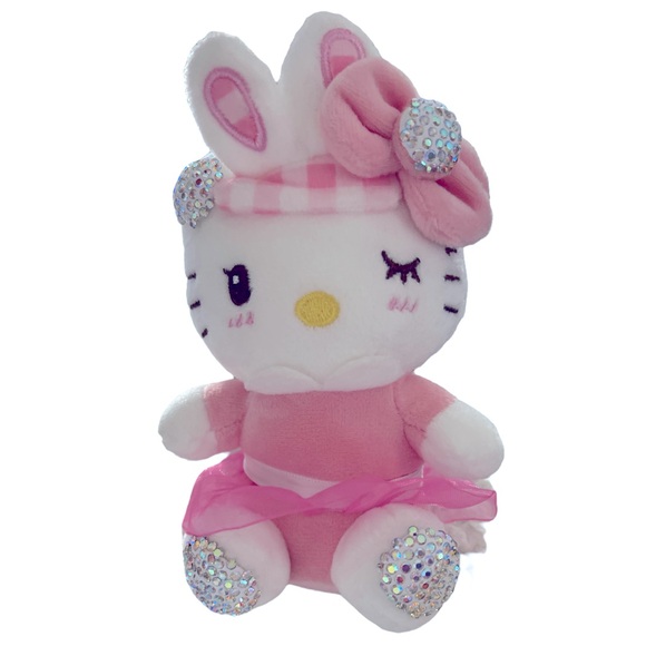 HELLO KITTY 3D PLUSH BAG CHARM WITH SPARKLE ACCENTS - Picture 1 of 4